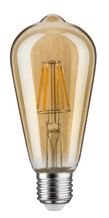 Vintage LED-lamp met amberkleurig glas en E27-fitting voor sfeervolle decoratieve verlichting