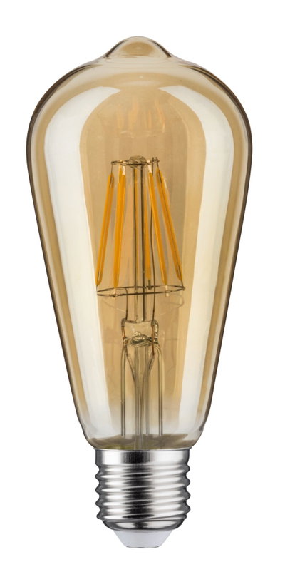 Vintage LED-Glühbirne mit bernsteinfarbenem Glas und E27-Fassung für dekorative Beleuchtung