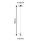 Chromfarbener Pendelleuchtenhalter mit 159 cm Kabel und 45 mm Durchmesser für LED Lampen