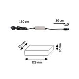 Elektrisches Anschlusskabel mit weißem Steuergerät und Maßen 129x49x32 mm für LED-Beleuchtung