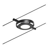 Black LED cable spotlight with round design and white light for modern lighting systems