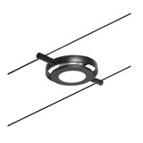 Black LED cable spotlight with round design and white light for modern lighting systems