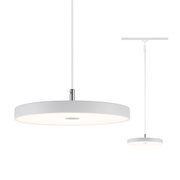 Ronde witte metalen LED-hanglamp met diffuse lichtoppervlak voor moderne binnenverlichting