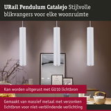 Drie witte metalen pendelverlichting met GU10 lichtbron voor stijlvolle, niet-verblindende woonverlichting