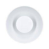 Round white LED recessed light reflector made of plastic for energy-efficient lighting