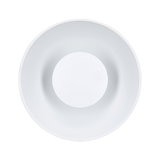 Round white LED recessed light reflector made of plastic for energy-efficient lighting