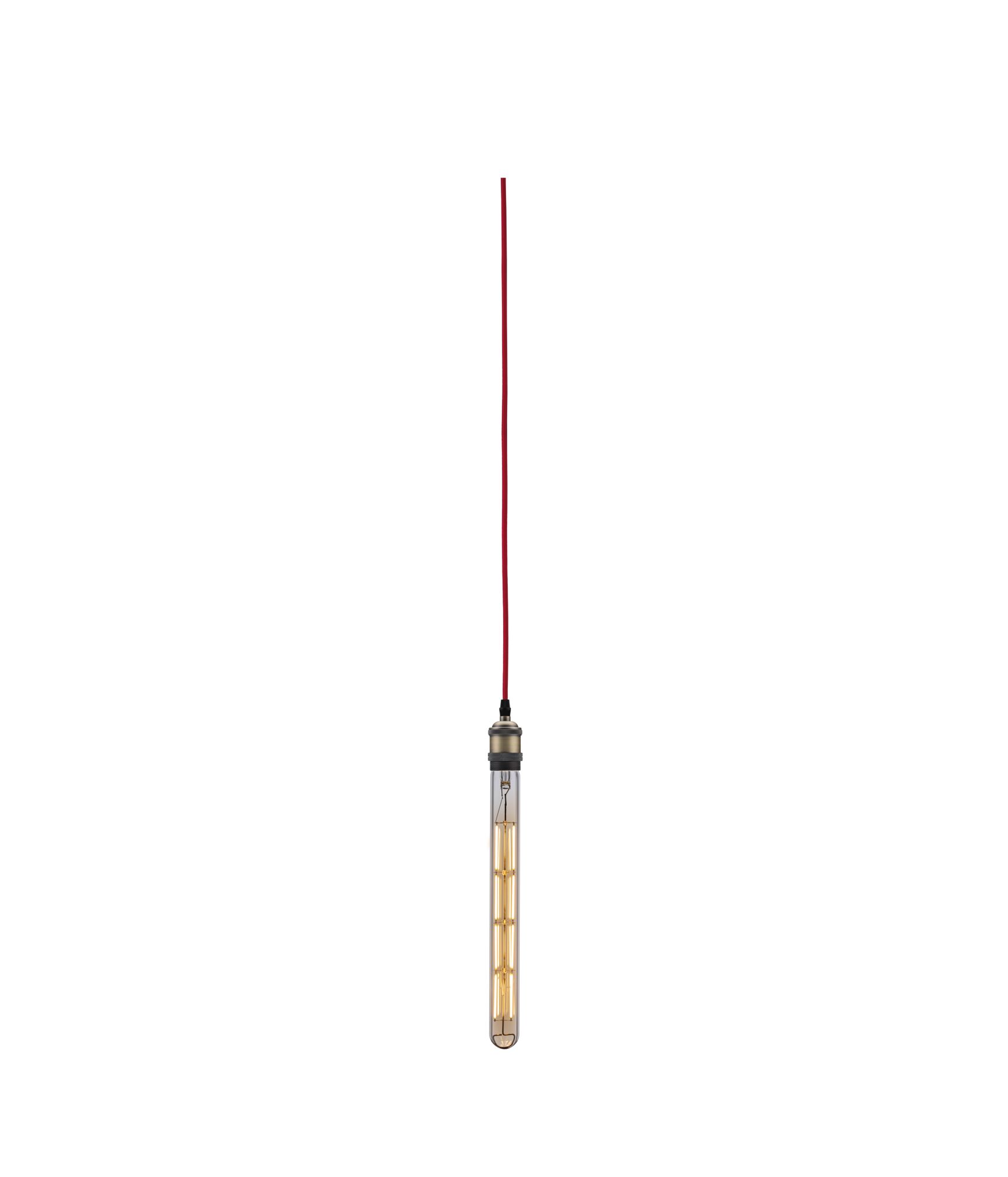 Slim vintage bulb with red cable and warm white light for decorative lighting use