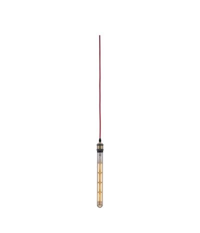 Slim vintage bulb with red cable and warm white light for decorative lighting use