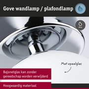 Gove wand- en plafondlamp van mat opaalglas met IP44 bescherming voor vochtige ruimtes