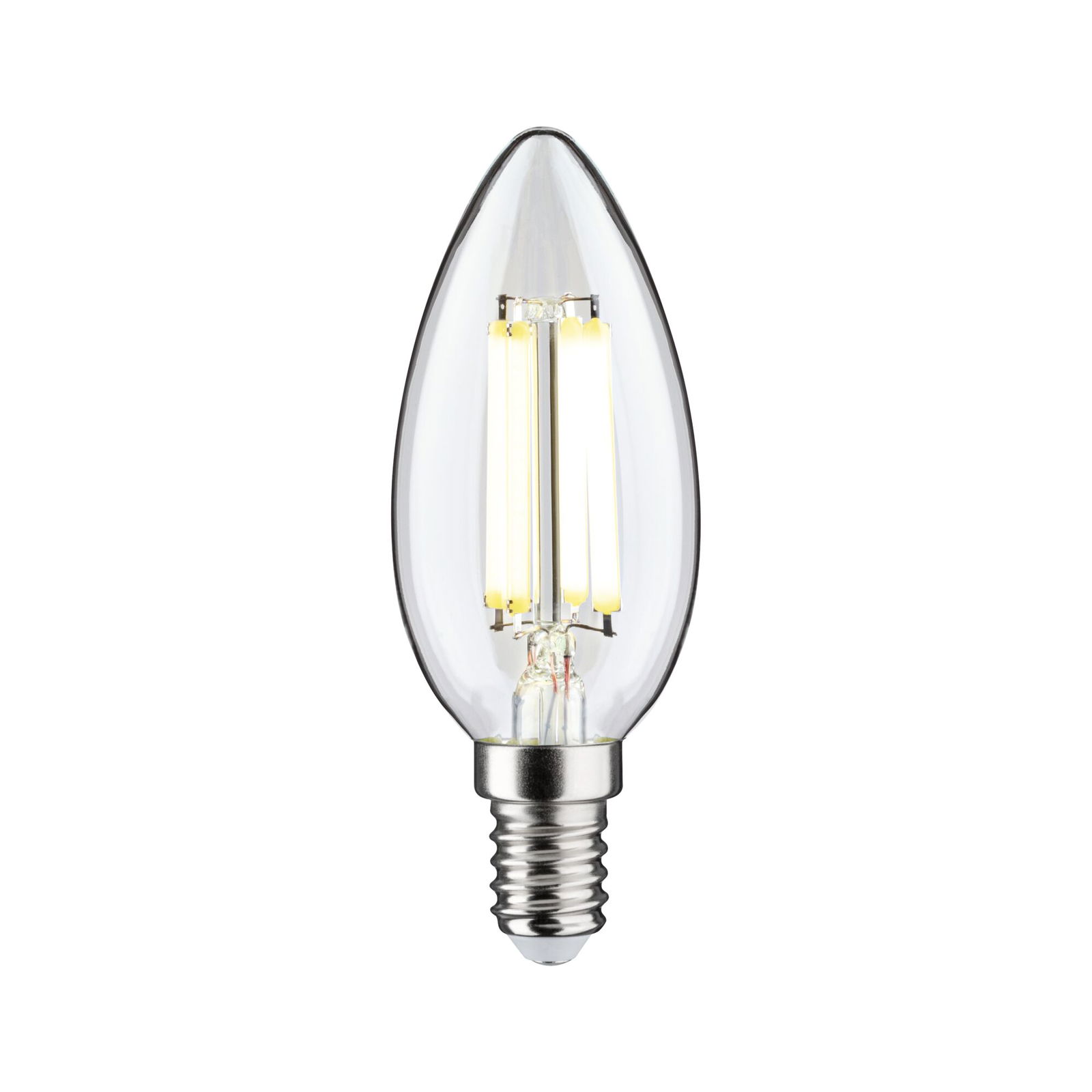 Eco-Line Filament 230V LED Kerze E14 1er-Set 98mm 525lm 2,5W 4000K Klar