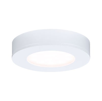Plafonnier LED rond blanc en plastique avec lumière blanc chaud pour intérieurs modernes