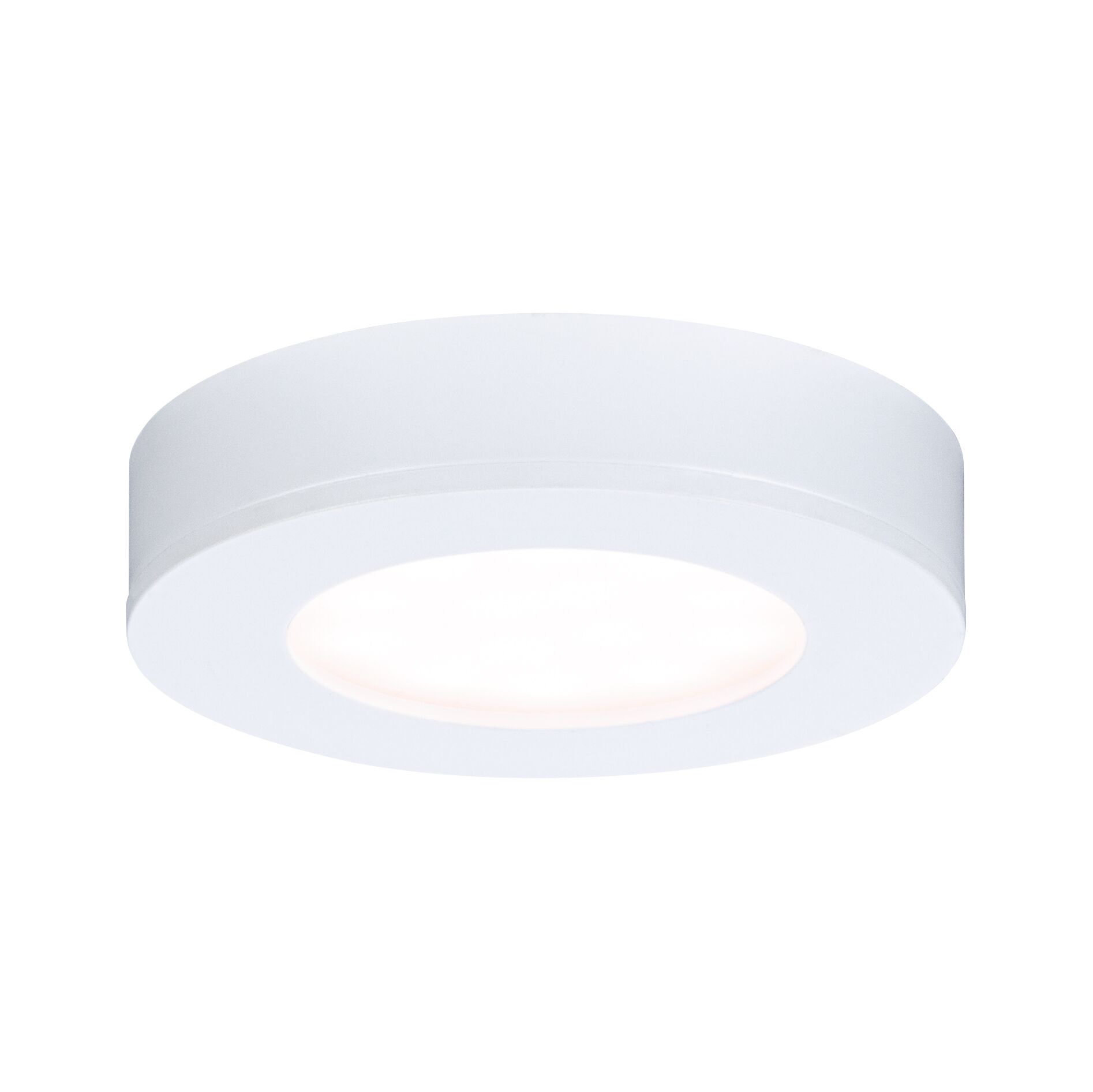 Runde weiße LED-Deckenleuchte aus Kunststoff mit warmweißem Licht für moderne Innenräume