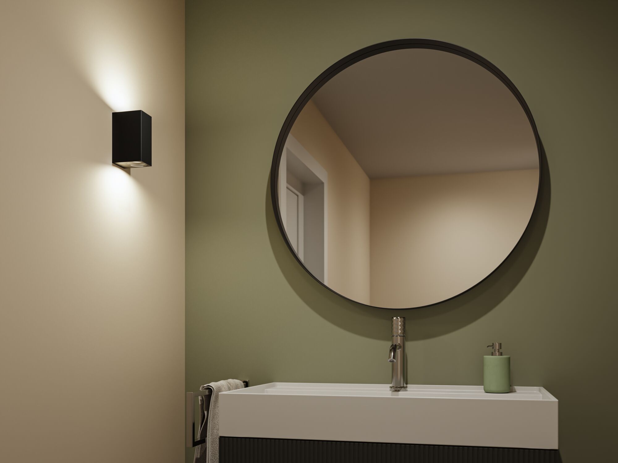 Applique Imola IP44 GU10 230V max. 2x10W Noir mat