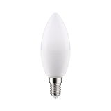 White LED candle bulb with E14 base made of plastic for energy-efficient lighting