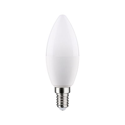 White LED candle bulb with E14 base made of plastic for energy-efficient lighting