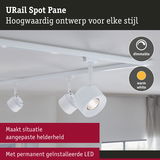 Witte URail Spot Pane LED-spot met dimbare warmwitte verlichting aan plafondrail
