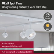 Witte URail Spot Pane LED-spot met dimbare warmwitte verlichting voor flexibele interieurverlichting