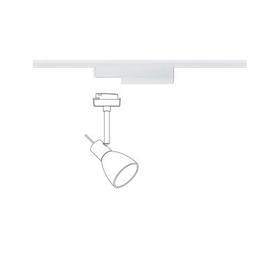 White metal LED spotlight on track system for flexible indoor lighting solutions