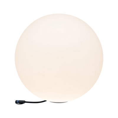 Round white LED lamp with black cable for modern indoor lighting and home decoration