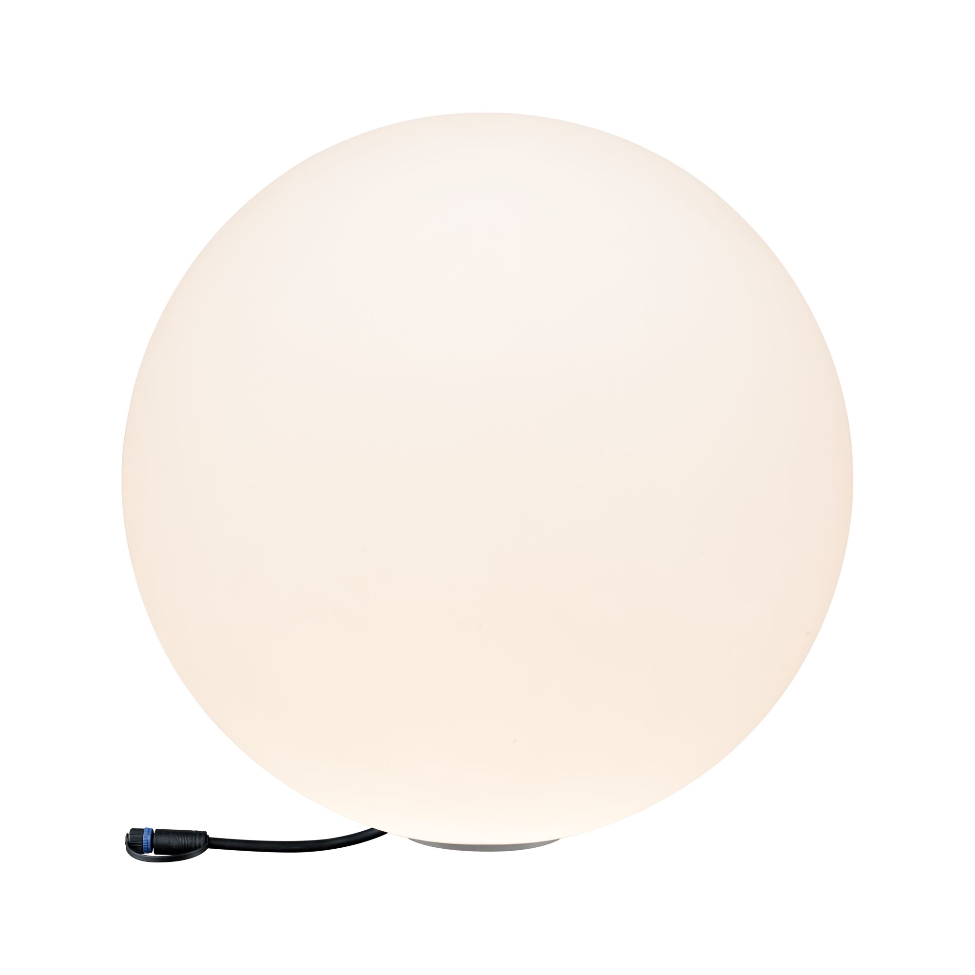 Plug & Shine LED Lichtobjekt Globe IP67 3000K 6,5W Weiß Runde weiße LED-Leuchte mit schwarzem Kabel für moderne Innenbeleuchtung und Wohnraumgestaltung