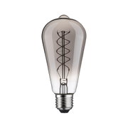 Vintage LED bulb with spiral filament and E27 base in clear glass for decorative lighting use