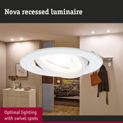 White Nova recessed luminaire made of plastic with swivel spots for optimal room lighting