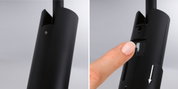 Black aluminium housing with slider to adjust color temperature from 2700K to 4000K