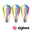 Filament 230 V Smart Home Zigbee 3.0 Ampoules LED ST64 E27 3x470lm 3x6,3W RGBW+ gradable Doré Trois ampoules LED colorées avec filament en spirale et culot E27, compatibles avec l’éclairage intelligent Zigbee