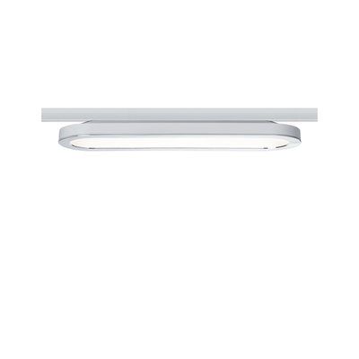 Modern white metal LED ceiling light with oval shape for energy-efficient room lighting
