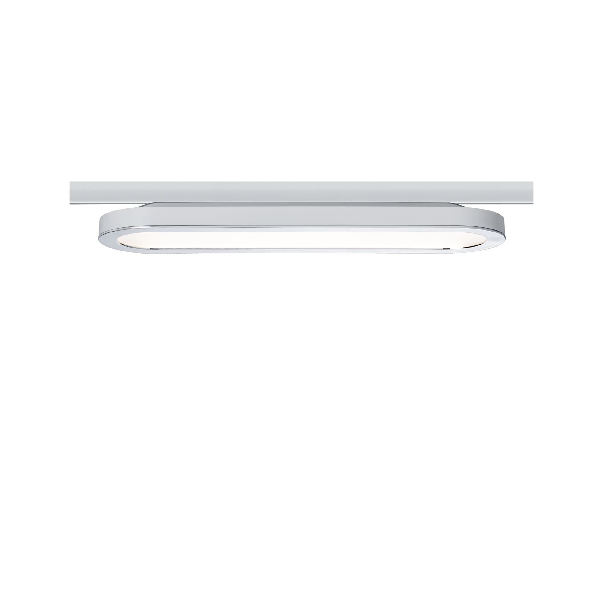 URail Panneau Loop 480lm 7W 2700K 230V Blanc/Chrome Plafonnier LED moderne blanc en métal de forme ovale pour un éclairage économique de la pièce