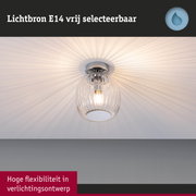 Plafondlamp met helder glas en E14-fitting, creëert decoratieve lichtpatronen aan het plafond