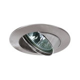 Round adjustable recessed spotlight in brushed silver aluminum for LED lighting solutions