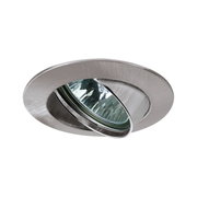 Rund einstellbarer Einbaustrahler aus gebürstetem Aluminium in Silber für LED-Beleuchtung