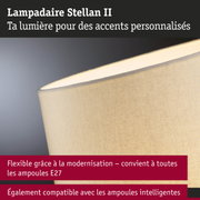 Abat-jour en tissu beige avec éclairage LED, compatible avec ampoules E27 et ampoules intelligentes