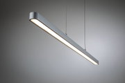Moderne LED-Pendelleuchte aus silbernem Aluminium mit warmweißem Licht für Wohnräume