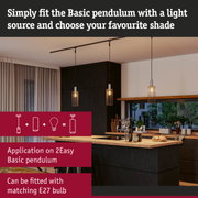 Modern Basic pendant light with black metal cage and warm white light for kitchen lighting