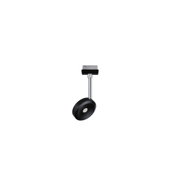 Black LED spotlight with adjustable chrome arm for modern indoor lighting solutions