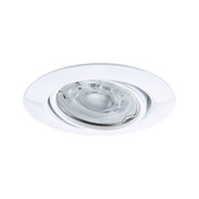 Weißer Einbaustrahler aus Kunststoff mit klarem Glas und Metallclip für LED-Beleuchtung