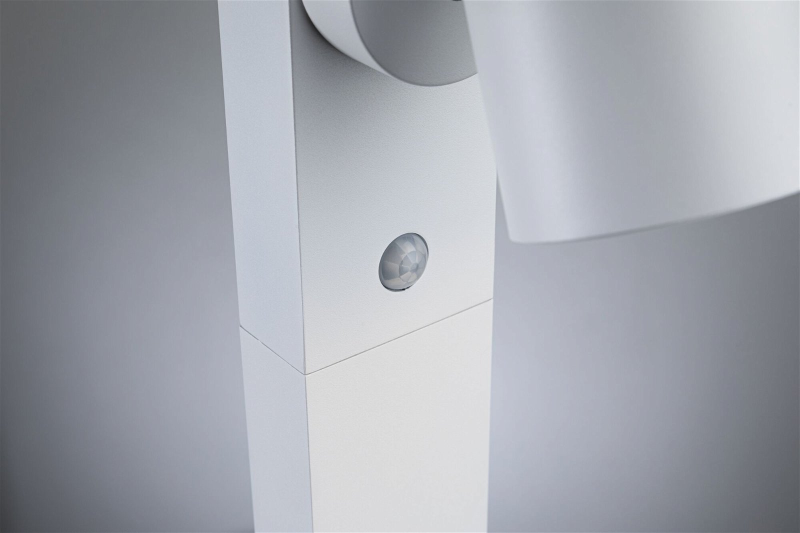 LED Bollard luminaire Cuff Motion detector IP44 782mm 3000K 10W 700lm 230V 70° White Aluminium