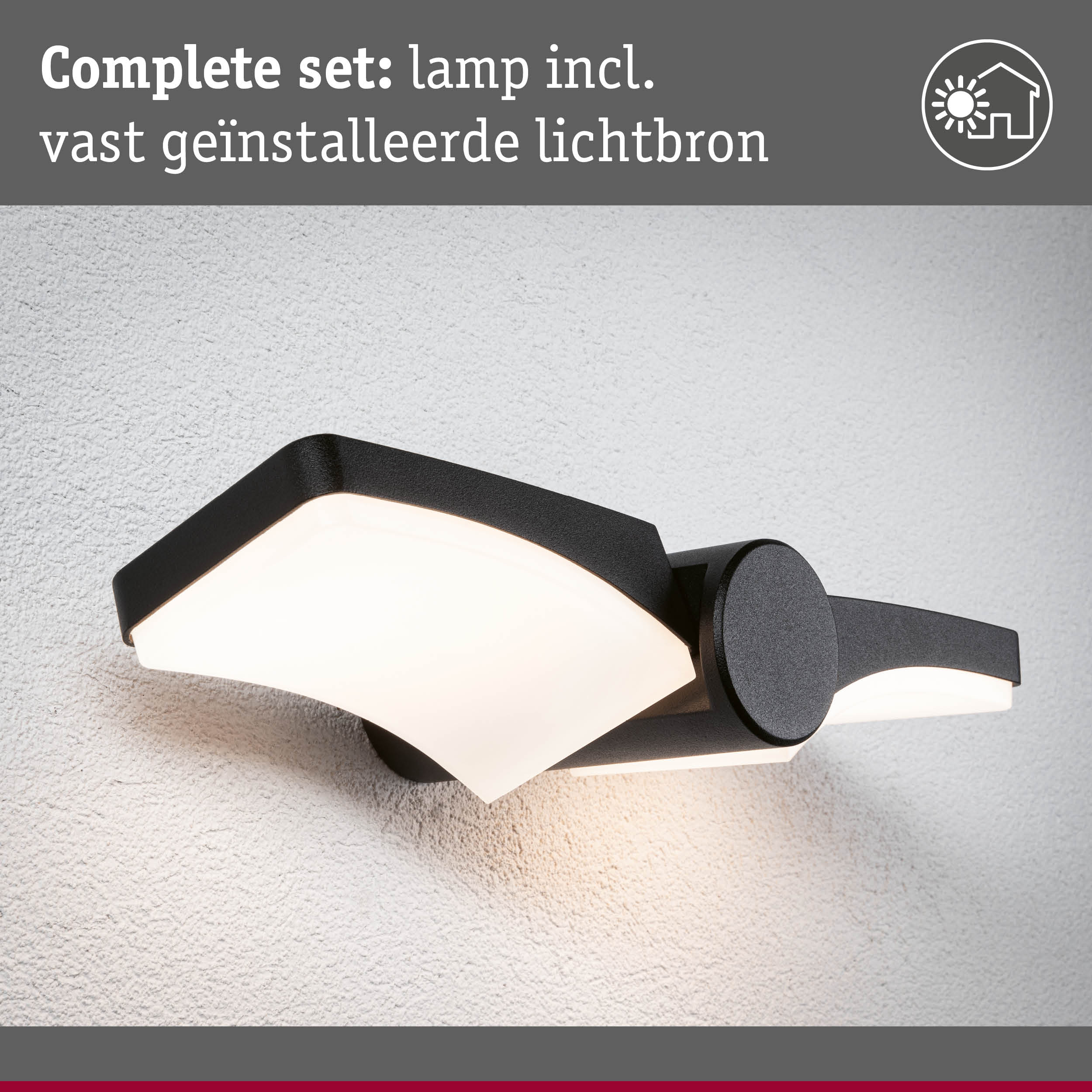 Zwarte plafondlamp met witte kunststof diffuser, moderne LED binnenverlichting