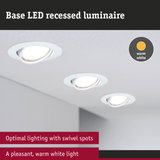 White LED recessed luminaires with swivel spots and warm white light for optimal room lighting