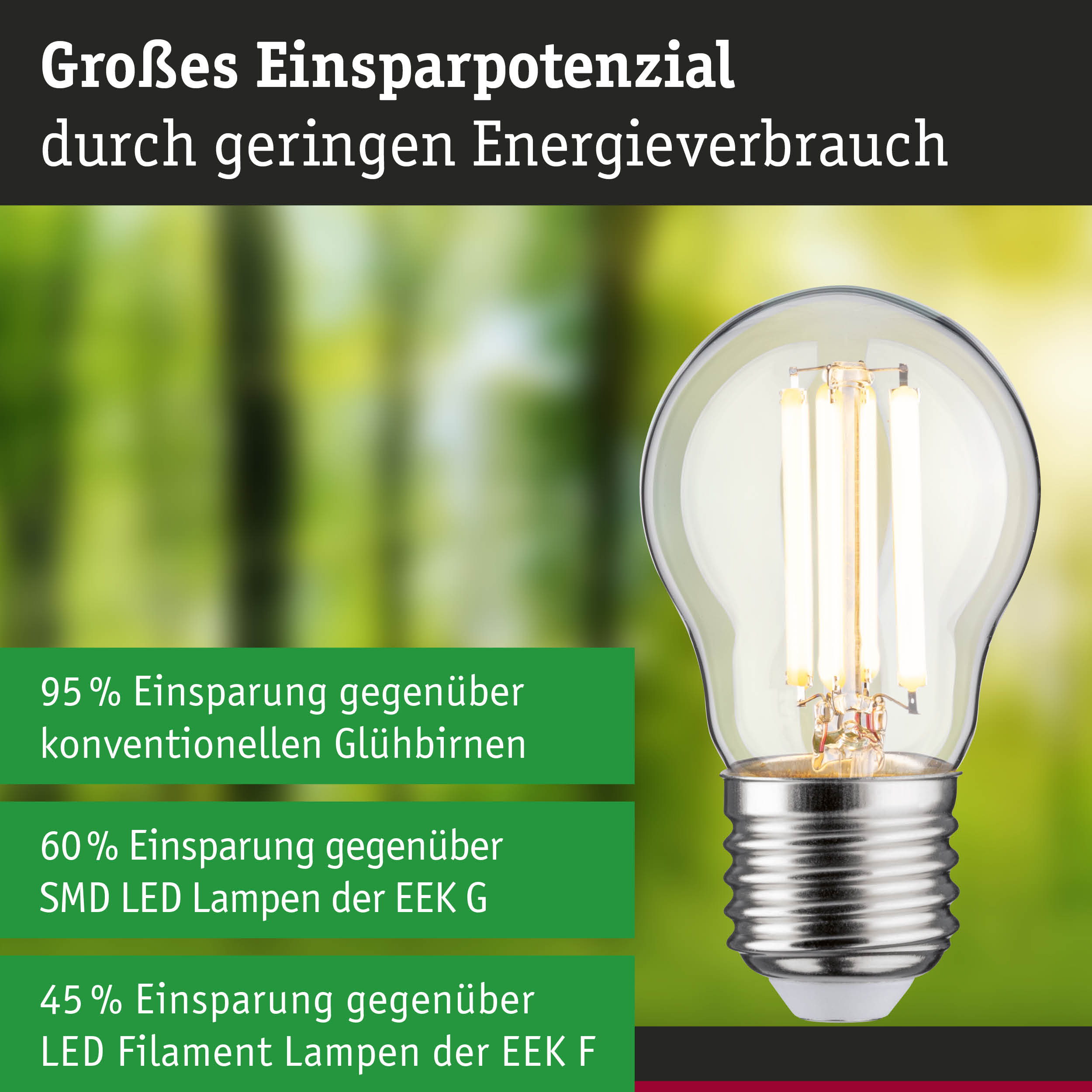 Energiesparlampe mit klarem Glas und E27-Fassung zeigt hohes Einsparpotenzial bei Stromverbrauch