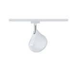 Modern white LED spotlight made of plastic on track system for flexible lighting solutions