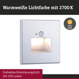 Indirektes Orientierungslicht aus silbernem Metall mit warmweißer Lichtfarbe 2700K und 120 Lumen