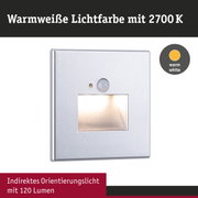 Silberne LED-Wandleuchte mit warmweißem Licht 2700K und 120 Lumen für indirekte Orientierung