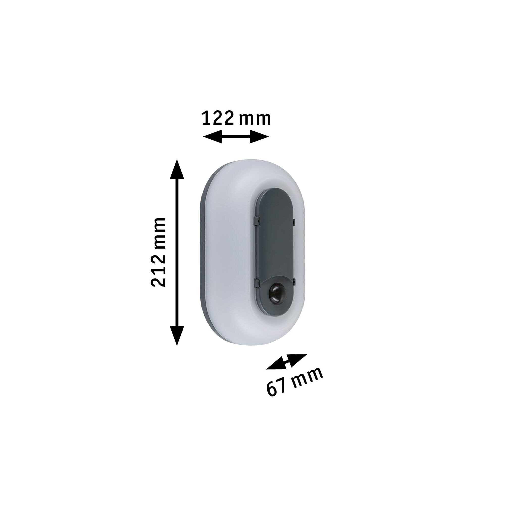 LED-wandarmatuur voor buiten Elunor incl. bewegingsmelder IP65 langwerpig 122x212mm 2200 - 4000K 18,5W 1445lm 230V Antraciet/Wit Polycarbonaat