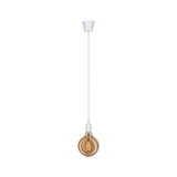 Pendant lamp with white cable and amber bulb for modern home lighting and interior design