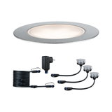 Rund LED-indbygningslys sæt i børstet aluminium med kabler og strømforsyning til indendørs belysning