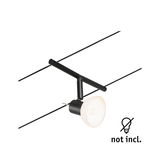 Black track light with white glass shade, modern LED rail lighting for flexible room illumination
