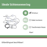 Zwart snoer met witte bolverlichting voor flexibele binnenverlichtingsscenario's